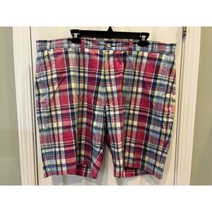 Polo Ralph Lauren Prospect Shorts Mens 42‎ Madras Plaid Pink Blue 9" Inseam